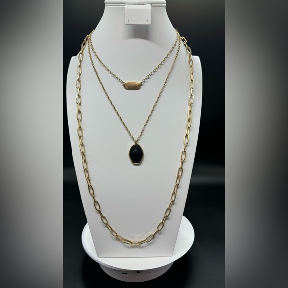The Sak Stunning Gold Tone Multilayer Long Necklace - Picture 4 of 9